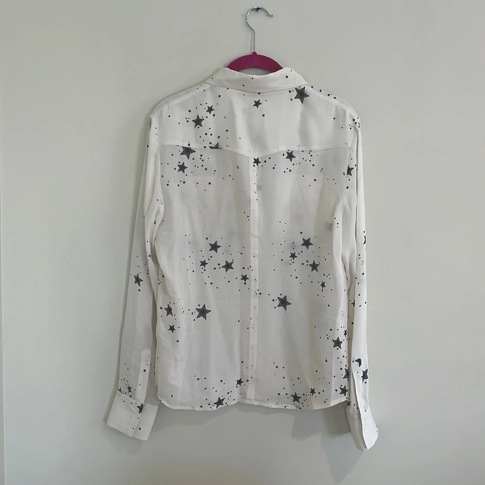 A.L.C “Arne” silk star print button down shirt 8 - Picture 4 of 4